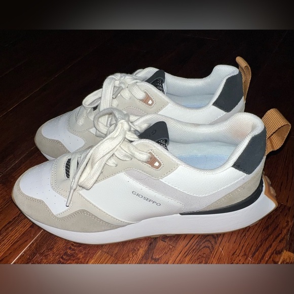 GIOSEPPO Off-White Retro Style Leather Effers Sneakers Size 8 (39 EU) - Picture 7 of 13